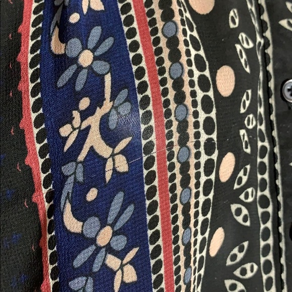 Free People Floral Print Sheer Button Down Blouse - Picture 4 of 8